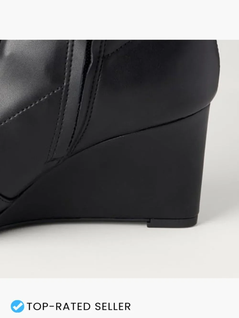 Womens Wedge Ankle Boots Zip Side Comfortable Memory Foam Insole Pointed Toe